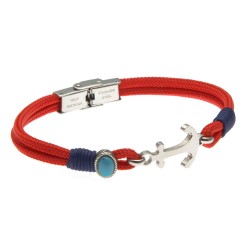 bracciale uomo con ancora e cordoncino colorato