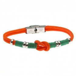 bracciale uomo con nodo da marinaio in cordoncino e acciaio