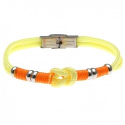 bracciale uomo con nodo da marinaio in cordoncino e acciaio