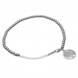 bracciale donna con infinito in acciaio catena a palline