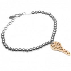 bracciale donna con chiave catena a palline