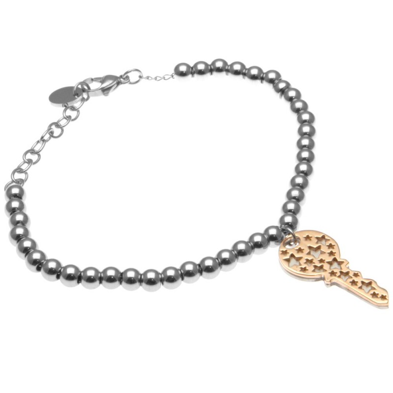 bracciale donna con chiave catena a palline