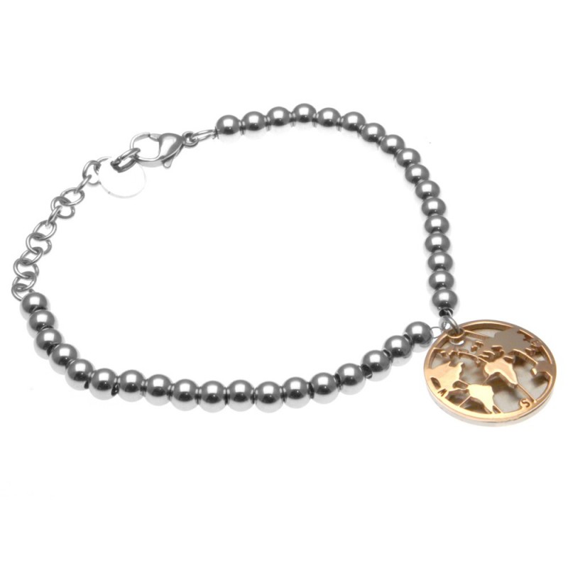 bracciale donna con mondo catena a palline