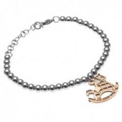 bracciale donna con cavalluccio a dondolo vita catena a palline