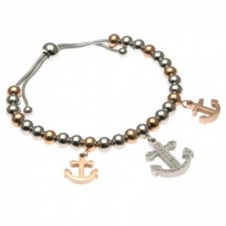 bracciale donna in acciaio con ancore