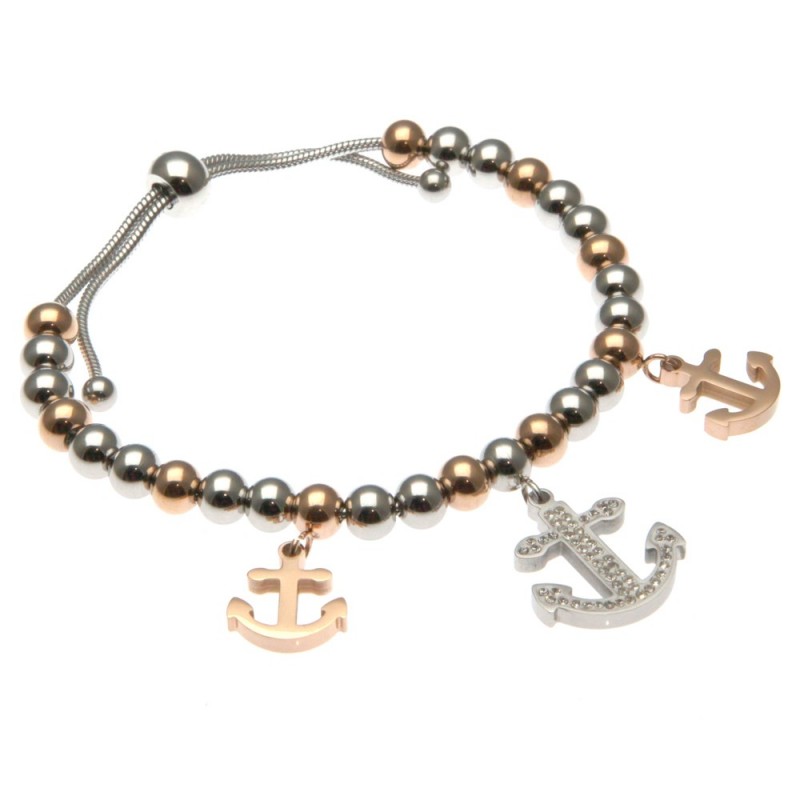 bracciale donna in acciaio con ancore