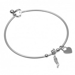 bracciale donna rigido con corno in acciaio