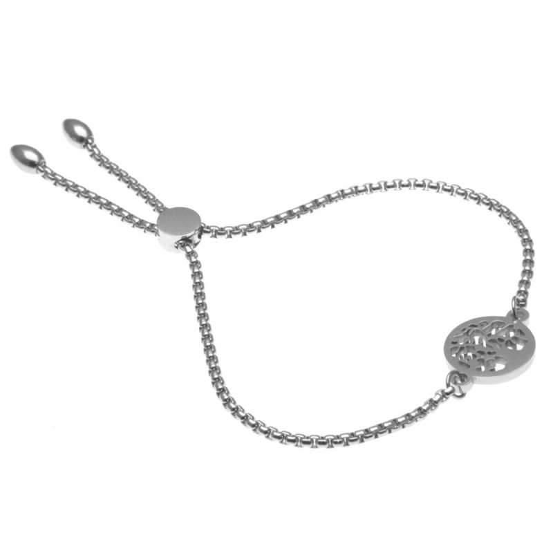 bracciale donna con albero della vita in acciaio