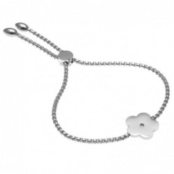 bracciale donna con fiore in acciaio