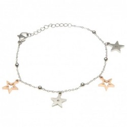 bracciale donna con stelline in acciaio