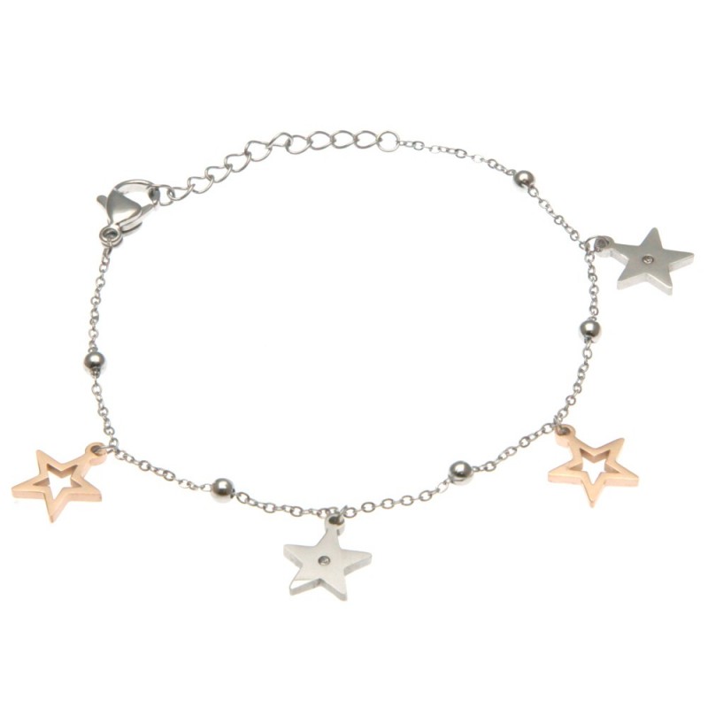 bracciale donna con stelline in acciaio