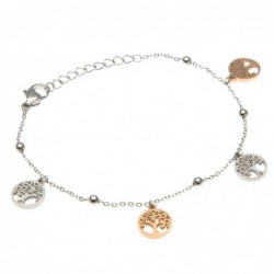 bracciale donna con alberi della vita in acciaio