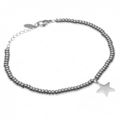 bracciale donna con stellina in acciaio