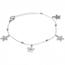 bracciale donna con fiorellini in acciaio