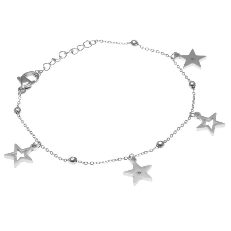 bracciale donna con stelline in acciaio