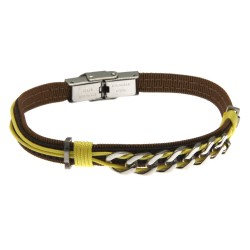 bracciale uomo in tessuto elemento grumetta in acciaio