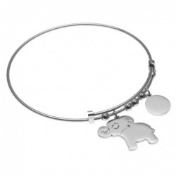 bracciale donna rigido con elefantino in acciaio