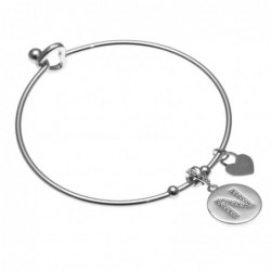bracciale donna rigido con lettera n in acciaio e strass