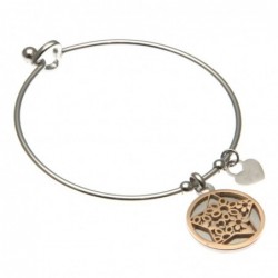 bracciale donna rigido con stella in acciaio