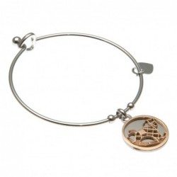 bracciale donna rigido con cavalluccio a dondolo in acciaio