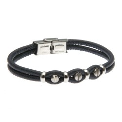 bracciale uomo in pelle elemento vite