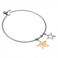 bracciale donna rigido con stelline in acciaio