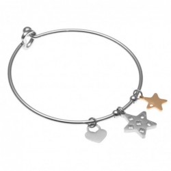 bracciale donna rigido con stelline in acciaio