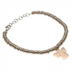 bracciale donna con angioletto catena bicolore ad anellini