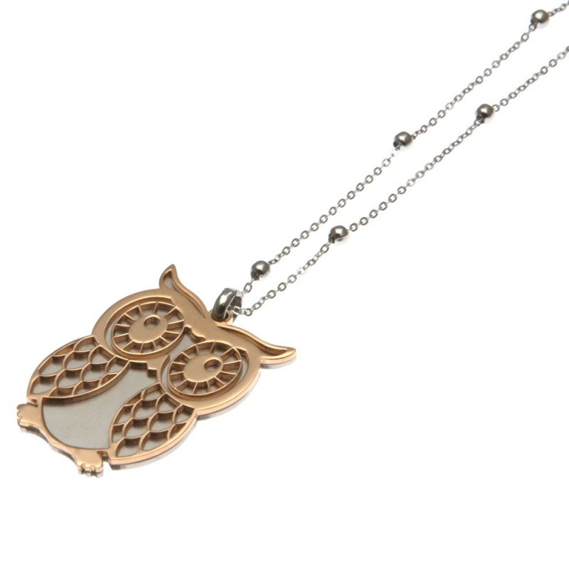 collana lunga da donna con ciondolo gufo