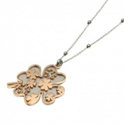 collana lunga da donna con ciondolo quadrifoglio