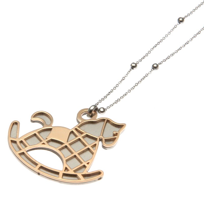 collana lunga da donna con ciondolo cavalluccio a dondolo