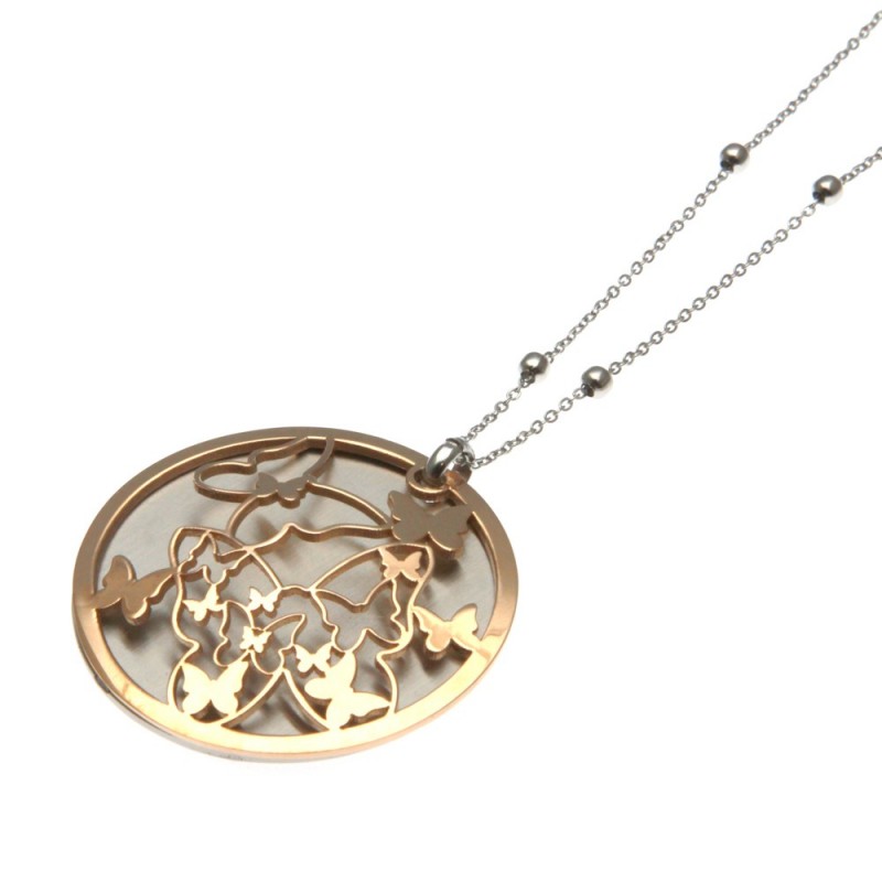 collana lunga da donna con ciondolo farfalle