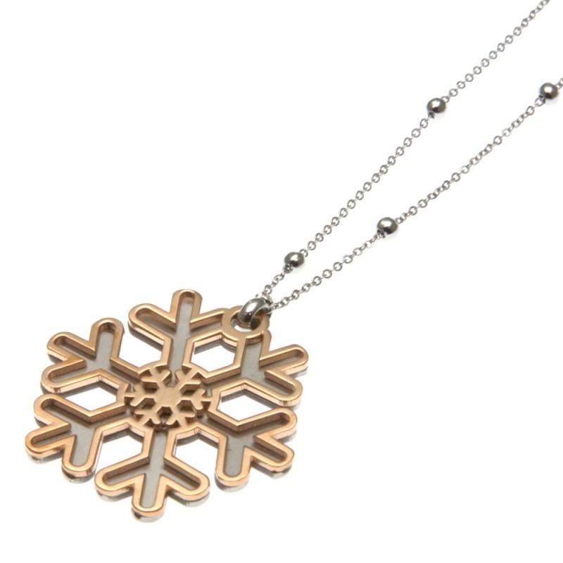 collana lunga da donna con ciondolo simbolo neve