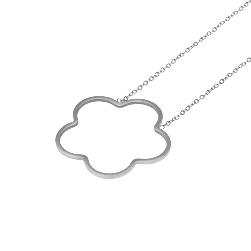 collana con fiore donna in acciaio