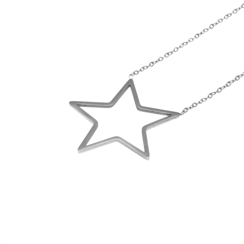 collana con stella donna in acciaio