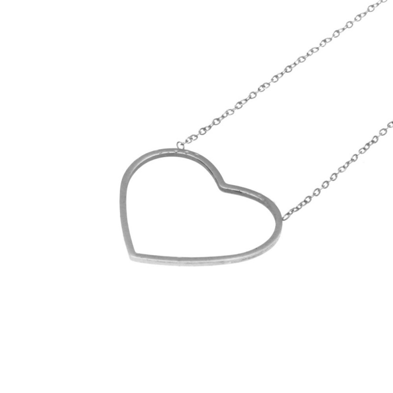 collana con cuore  donna in acciaio