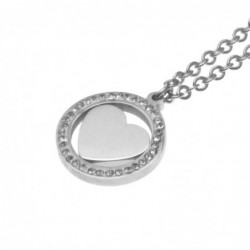collana con cuore donna in acciaio