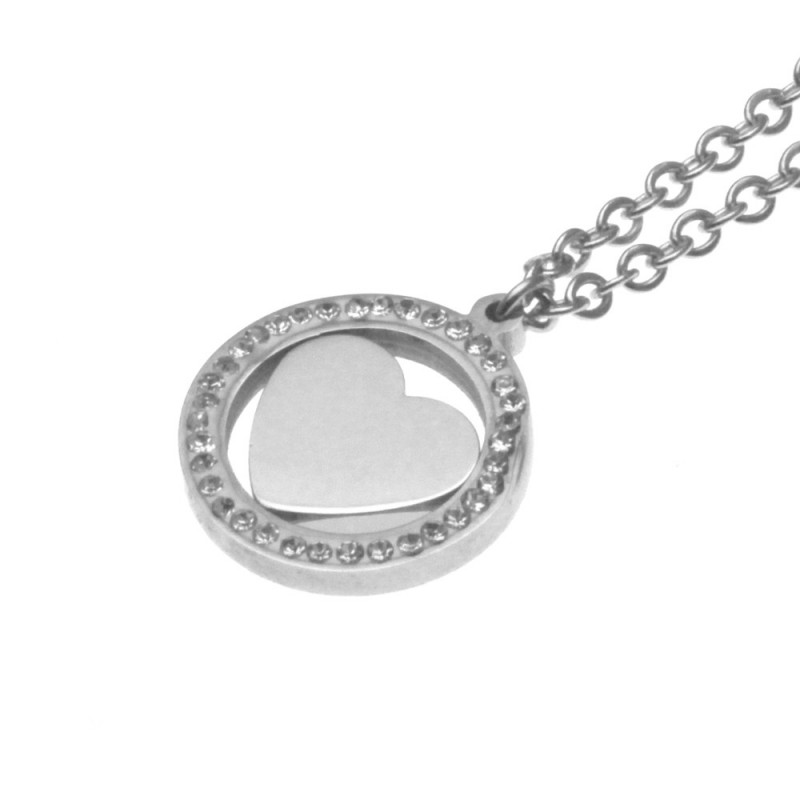 collana con cuore donna in acciaio