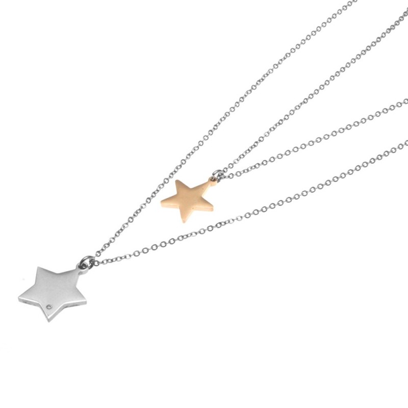 collana donna con stelline in acciaio