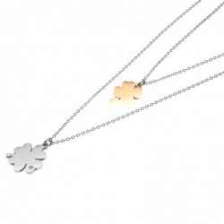 collana donna con quadrifogli in acciaio