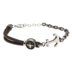 bracciale uomo con ancora in acciaio invecchiato