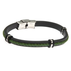 bracciale uomo in caucciù e pelle colorata
