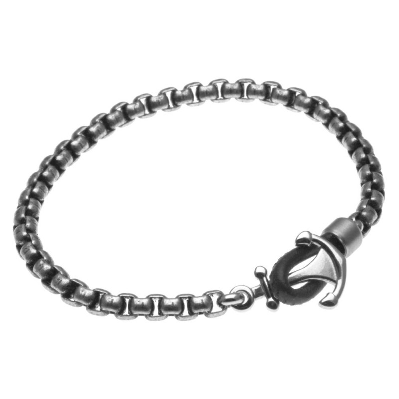 bracciale uomo ancora in acciaio invecchiato