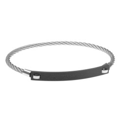 bracciale uomo cavetto con piastra per incisioni in acciaio