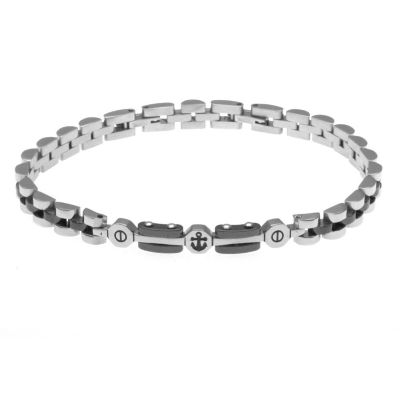 bracciale uomo con ancora in acciaio
