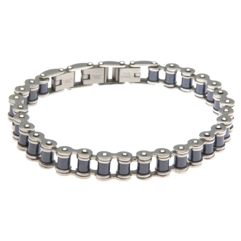 bracciale uomo bike catena bici o moto in acciaio