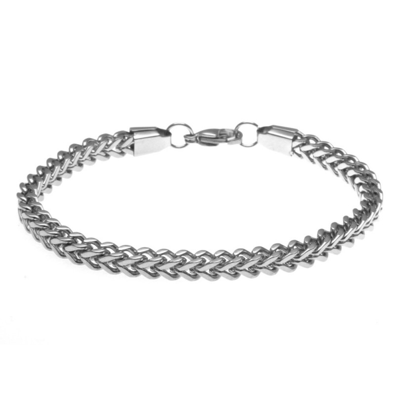 bracciale uomo in acciaio grumetta quadrata