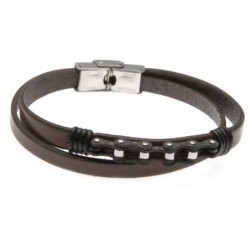 bracciale in pelle uomo con catena moto o bici