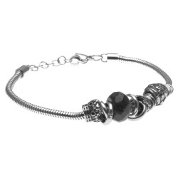 bracciale in acciaio e pietra centrale