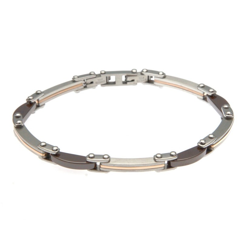 bracciale uomo in acciaio e ceramica